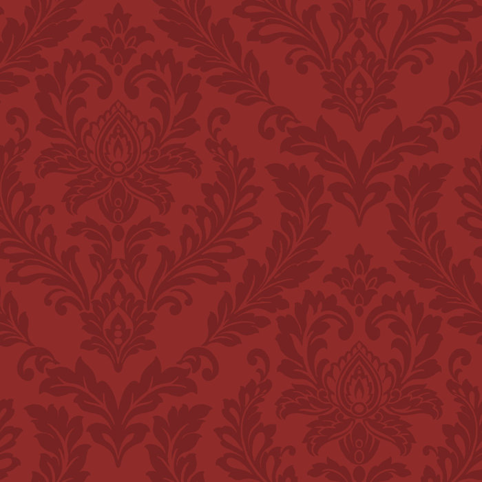 York Wallcoverings Brights 33' L x 20.5" W Red Damask Wallpaper Roll